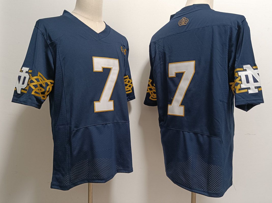 Men Norte Dame Fighting Irish #7 No Name Blue Elite 2025 NCAA Jersey